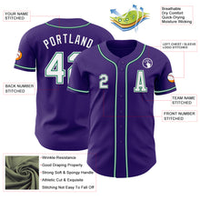 Load image into Gallery viewer, Custom Purple White-Kelly Green Authentic Baseball Jersey
