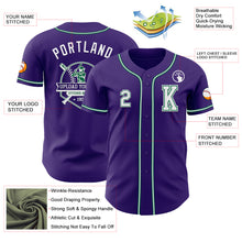 Load image into Gallery viewer, Custom Purple White-Kelly Green Authentic Baseball Jersey
