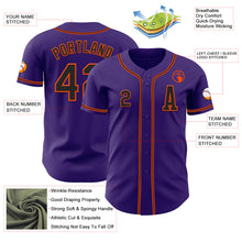 Load image into Gallery viewer, Custom Purple Black-Orange Authentic Baseball Jersey
