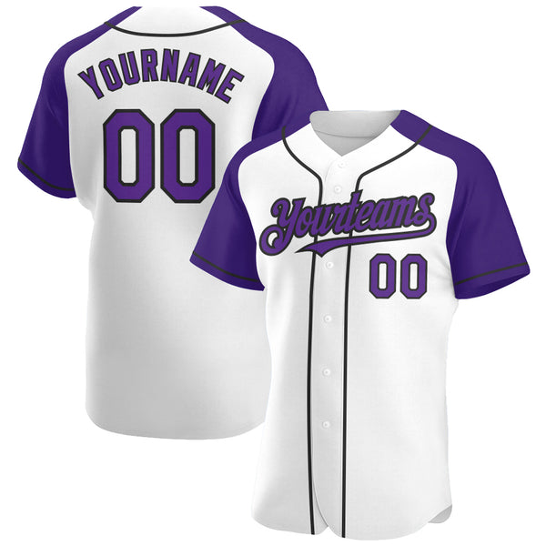 Custom Yellow Purple-Black Authentic Baseball Jersey