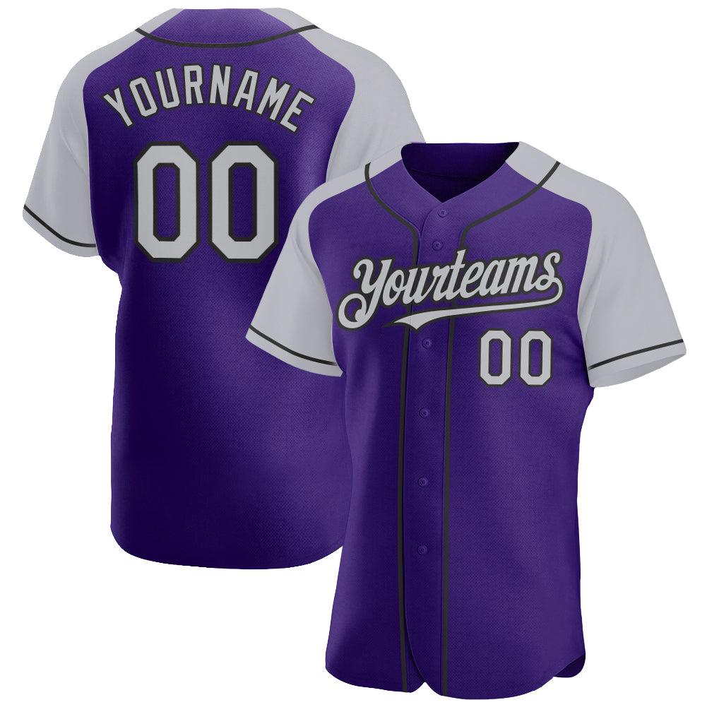 Custom White Black Pinstripe Purple-Black Authentic Raglan Sleeves Baseball  Jersey