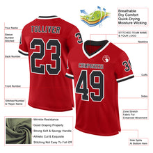 Load image into Gallery viewer, Custom Red Black-White Mesh Authentic Throwback Football Jersey
