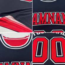 Load image into Gallery viewer, Custom Reversible Black White-Red Double Side Authentic Basketball Jersey
