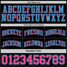 Load image into Gallery viewer, Custom Reversible Black Pink-Sky Blue Double Side Authentic Basketball Jersey
