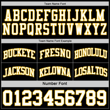 Load image into Gallery viewer, Custom Reversible Black White-Gold Double Side Authentic Basketball Jersey
