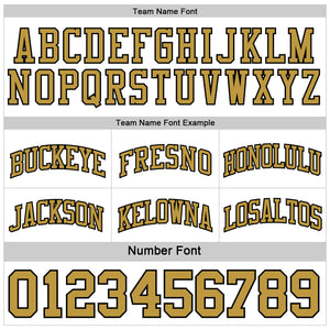 Custom Reversible Black Old Gold-White Double Side Authentic Basketball Jersey