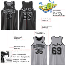 Load image into Gallery viewer, Custom Reversible Black Gray Double Side Authentic Basketball Jersey
