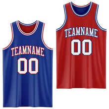 Load image into Gallery viewer, Custom Royal White-Red Reversible Double Side Basketball Jersey
