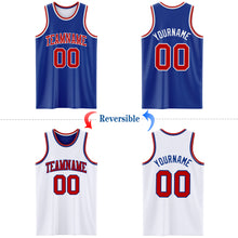 Load image into Gallery viewer, Custom Royal Red-White Reversible Double Side Basketball Jersey
