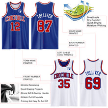 Load image into Gallery viewer, Custom Royal Red-White Reversible Double Side Basketball Jersey
