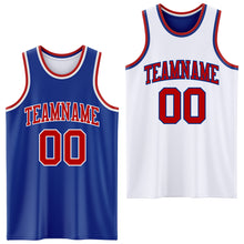 Load image into Gallery viewer, Custom Royal Red-White Reversible Double Side Basketball Jersey
