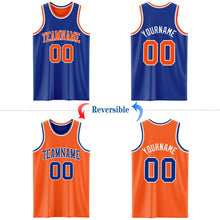 Load image into Gallery viewer, Custom Royal Orange-White Reversible Double Side Basketball Jersey
