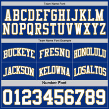 Load image into Gallery viewer, Custom Royal White-Old Gold Reversible Double Side Basketball Jersey
