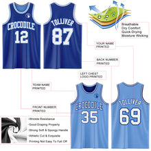 Load image into Gallery viewer, Custom Royal White-Light Blue Reversible Double Side Basketball Jersey
