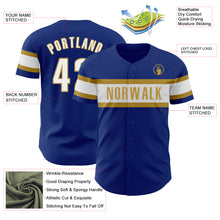 Load image into Gallery viewer, Custom Royal White-Old Gold Authentic Baseball Jersey
