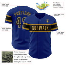 Load image into Gallery viewer, Custom Royal Black-Old Gold Authentic Baseball Jersey
