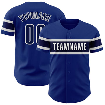 Custom Royal Navy-White Authentic Baseball Jersey