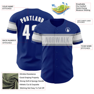 Custom Royal White-Gray Authentic Baseball Jersey