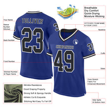 Load image into Gallery viewer, Custom Royal Black-White Mesh Authentic Throwback Football Jersey
