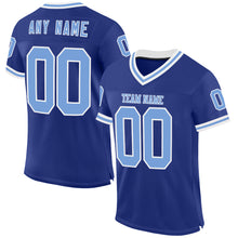 Load image into Gallery viewer, Custom Royal Light Blue-White Mesh Authentic Throwback Football Jersey
