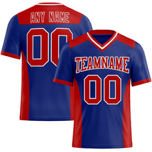 Load image into Gallery viewer, Custom Royal Red-White Mesh Authentic Football Jersey
