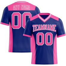 Load image into Gallery viewer, Custom Royal Pink-White Mesh Authentic Football Jersey
