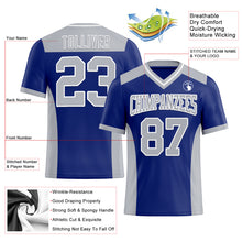 Load image into Gallery viewer, Custom Royal Gray-White Mesh Authentic Football Jersey
