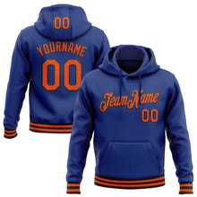 Load image into Gallery viewer, Custom Stitched Royal Orange-Black Sports Pullover Sweatshirt Hoodie
