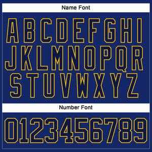 Custom Royal Navy-Gold Hockey Lace Neck Jersey