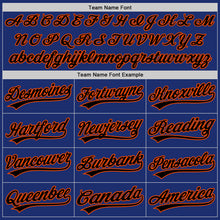 Load image into Gallery viewer, Custom Royal Black-Orange Authentic Throwback Baseball Jersey
