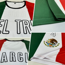 Load image into Gallery viewer, Custom Kelly Green White Red-Black Sublimation Mexican Flag Soccer Uniform Jersey
