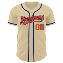 Load image into Gallery viewer, Custom Sand Orange-Royal Authentic Baseball Jersey
