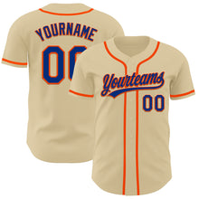 Load image into Gallery viewer, Custom Sand Royal-Orange Authentic Baseball Jersey
