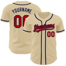 Load image into Gallery viewer, Custom Sand Red-Navy Authentic Baseball Jersey
