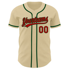 Load image into Gallery viewer, Custom Sand Red-Green Authentic Baseball Jersey
