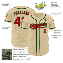 Load image into Gallery viewer, Custom Sand Red-Green Authentic Baseball Jersey
