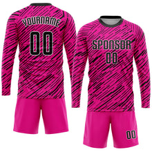 Load image into Gallery viewer, Custom Pink Black-White Sublimation Soccer Uniform Jersey
