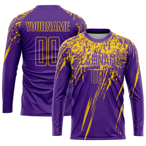 Custom Purple Yellow Sublimation Soccer Uniform Jersey