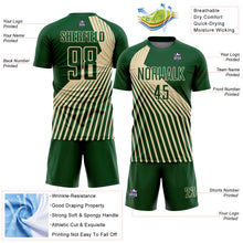 Load image into Gallery viewer, Custom Green Cream Lines Sublimation Soccer Uniform Jersey
