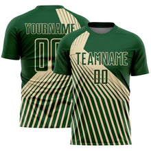 Load image into Gallery viewer, Custom Green Cream Lines Sublimation Soccer Uniform Jersey
