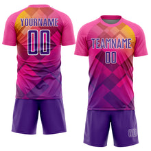 Load image into Gallery viewer, Custom Pink Purple-White Geometric Shapes Sublimation Soccer Uniform Jersey
