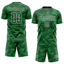 Load image into Gallery viewer, Custom Kelly Green White Geometric Shapes Sublimation Soccer Uniform Jersey
