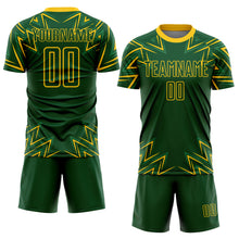 Load image into Gallery viewer, Custom Green Yellow Geometric Shapes Sublimation Soccer Uniform Jersey
