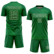 Load image into Gallery viewer, Custom Kelly Green City Cream Geometric Shapes Sublimation Soccer Uniform Jersey
