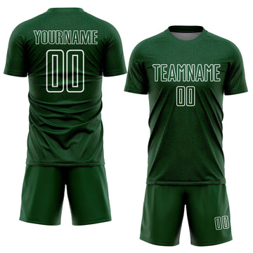Custom Green White Geometric Shapes Sublimation Soccer Uniform Jersey