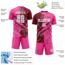 Load image into Gallery viewer, Custom Graffiti Pattern Crimson-Pink Scratch Sublimation Soccer Uniform Jersey
