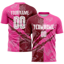 Load image into Gallery viewer, Custom Graffiti Pattern Crimson-Pink Scratch Sublimation Soccer Uniform Jersey
