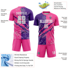 Load image into Gallery viewer, Custom Graffiti Pattern Purple-Pink Scratch Sublimation Soccer Uniform Jersey
