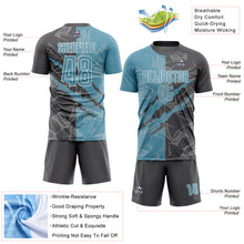 Load image into Gallery viewer, Custom Graffiti Pattern Shadow Blue-Steel Gray Scratch Sublimation Soccer Uniform Jersey
