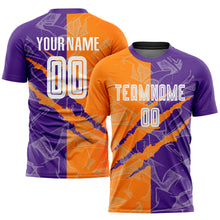 Load image into Gallery viewer, Custom Graffiti Pattern Bay Orange-Purple Scratch Sublimation Soccer Uniform Jersey
